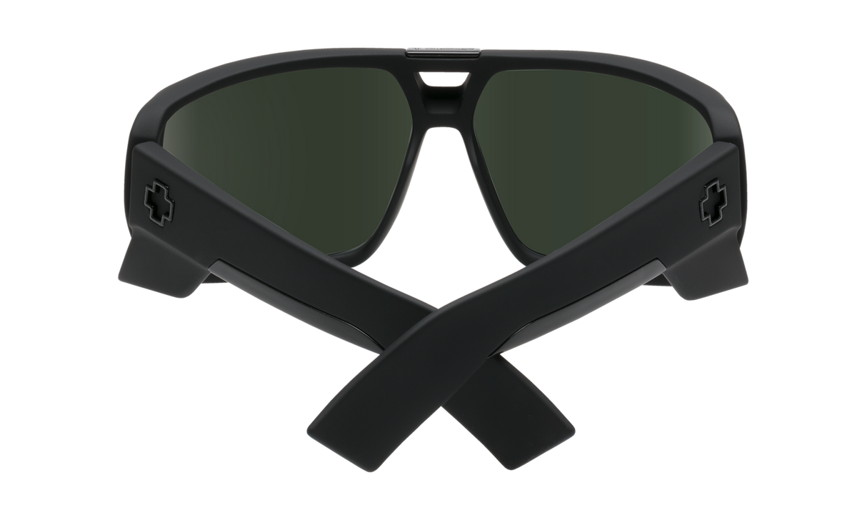 Spy Optic Touring Sunglasses Soft Matte Black w/Happy Grey Green Lens