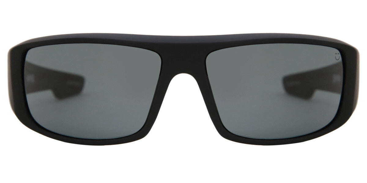 Spy Optic Logan Sunglasses Soft Matte Black w/Happy Gray Green Polar Lens