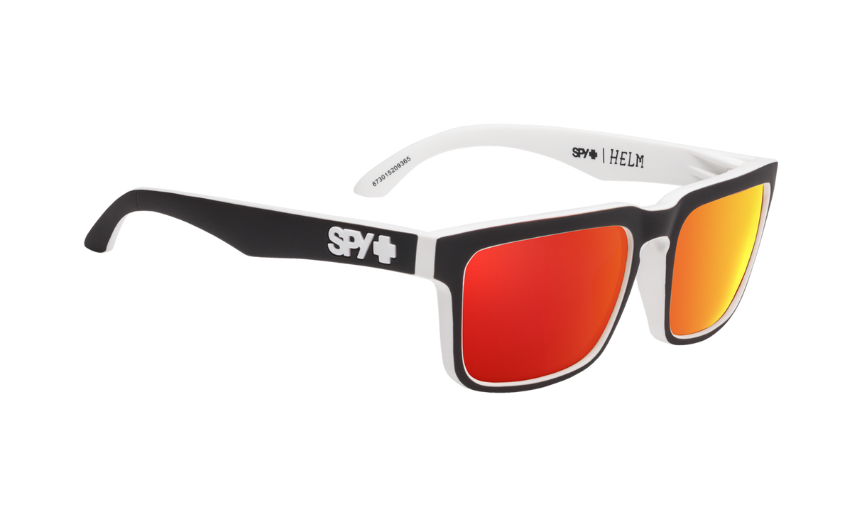 Spy Optic Helm Sunglasses Whitewall w/Happy Gray Green/Red Spectra Lens