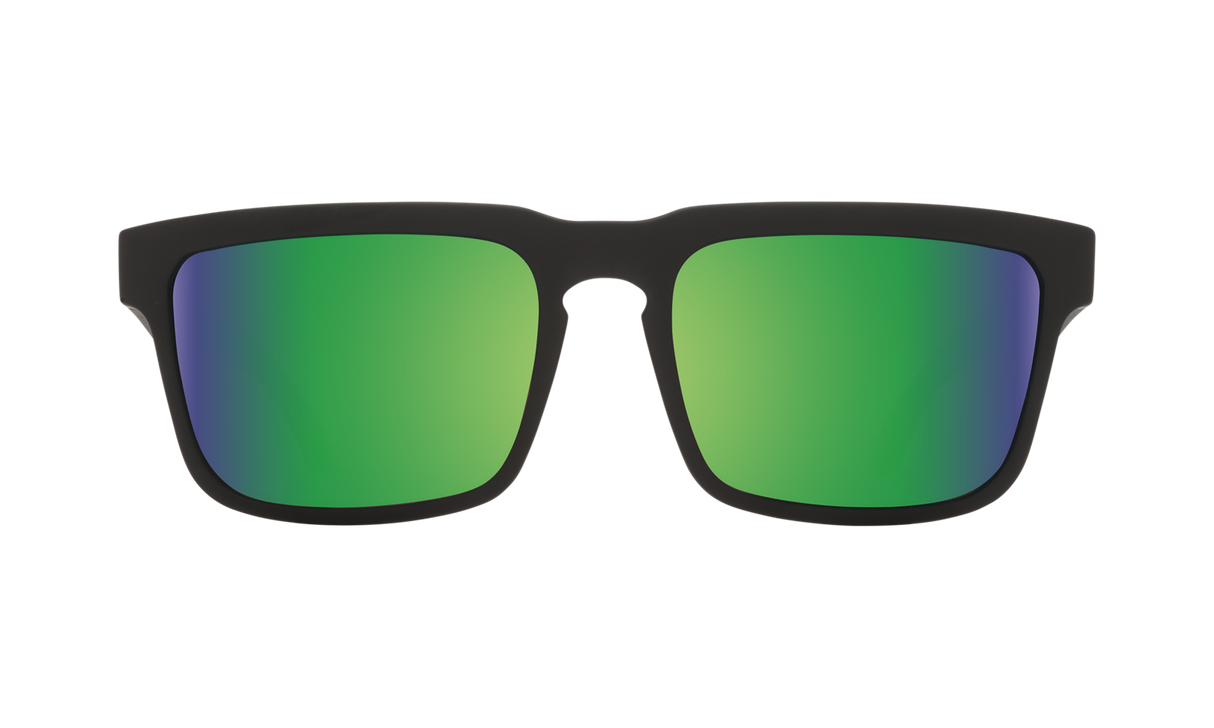 Spy Optic Helm Sunglasses Matte Black w/Happy Bronze Polar/Green Spectra Lens