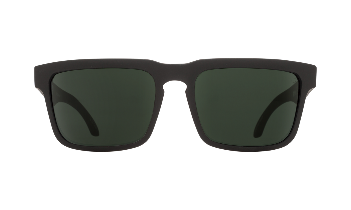 Spy Optic Helm Sunglasses Soft Matte Black w/Happy Gray Green Lens