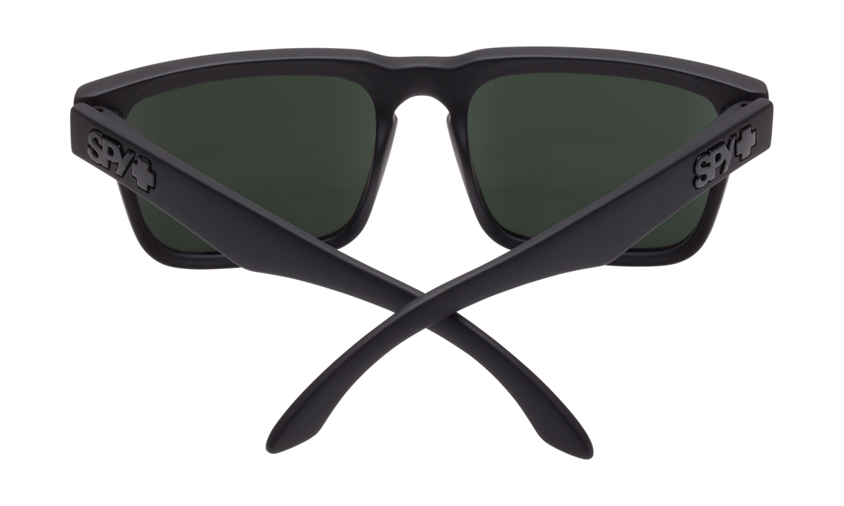 Spy Optic Helm Sunglasses Soft Matte Black w/Happy Gray Green Lens