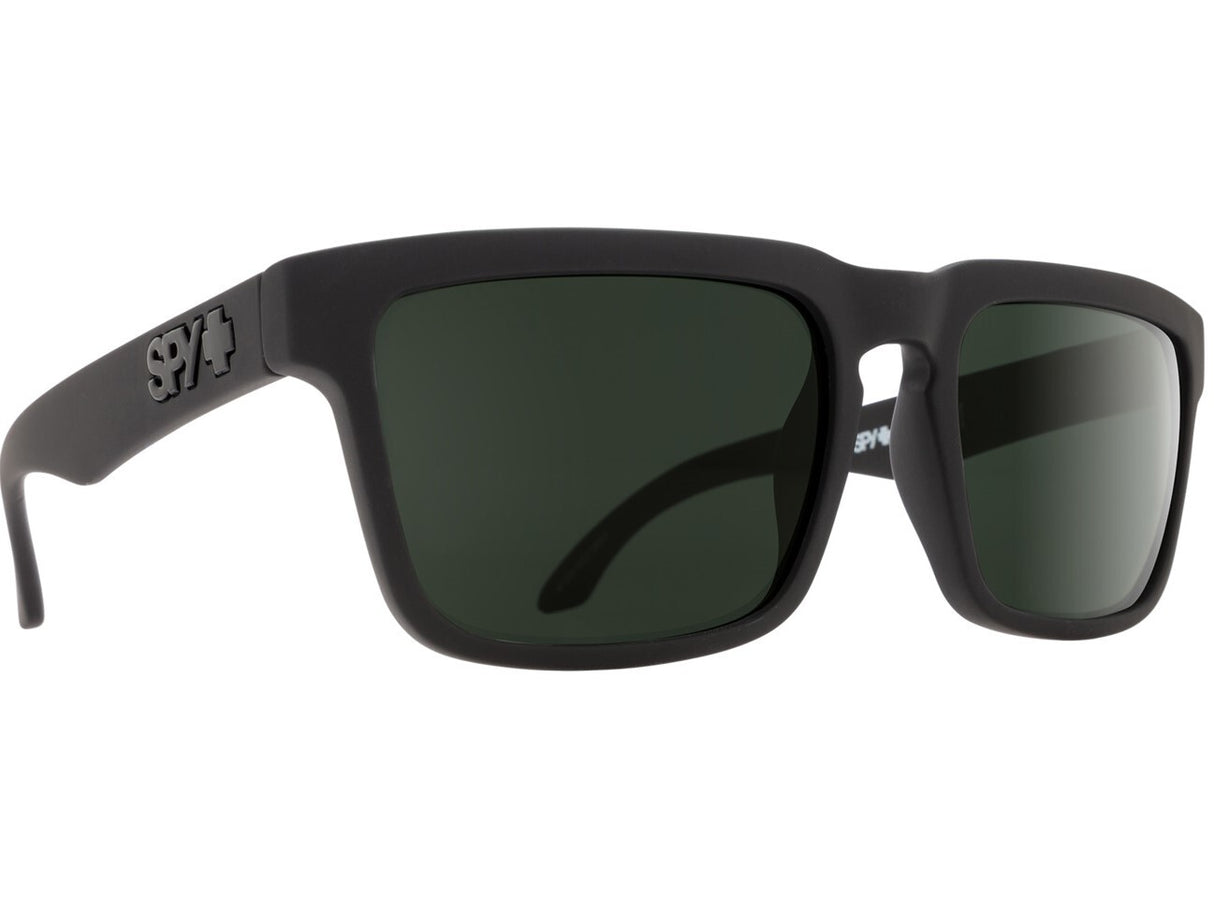 Spy Optic Helm Sunglasses Soft Matte Black w/Happy Gray Green Polar Lens