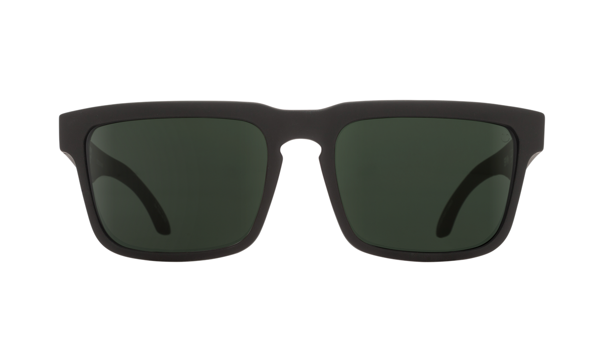 Spy Optic Helm Sunglasses Soft Matte Black w/Happy Gray Green Polar Lens