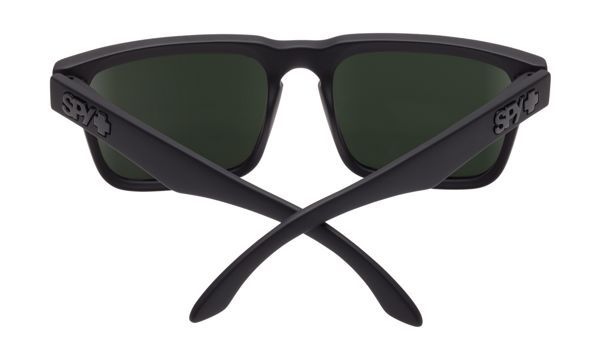 Spy Optic Helm Sunglasses Soft Matte Black w/Happy Gray Green Polar Lens