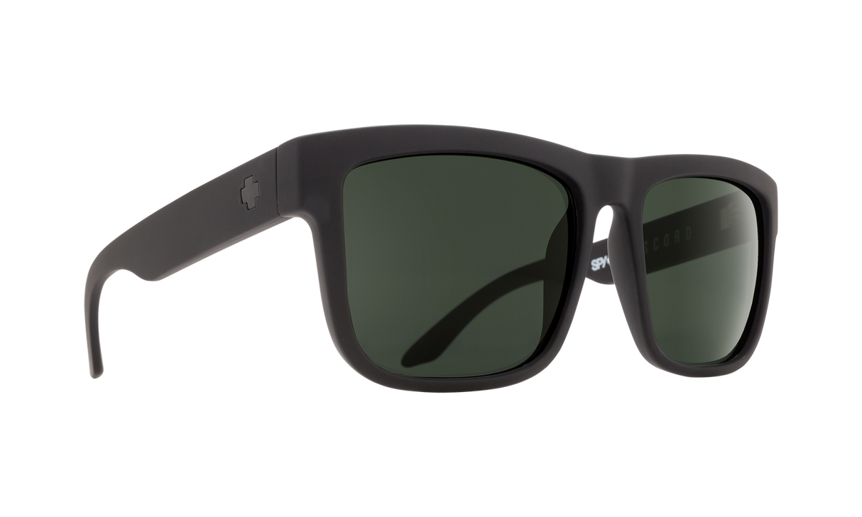 Spy Optic Discord Sunglasses Soft Matte Black w/Happy Grey Green Lens