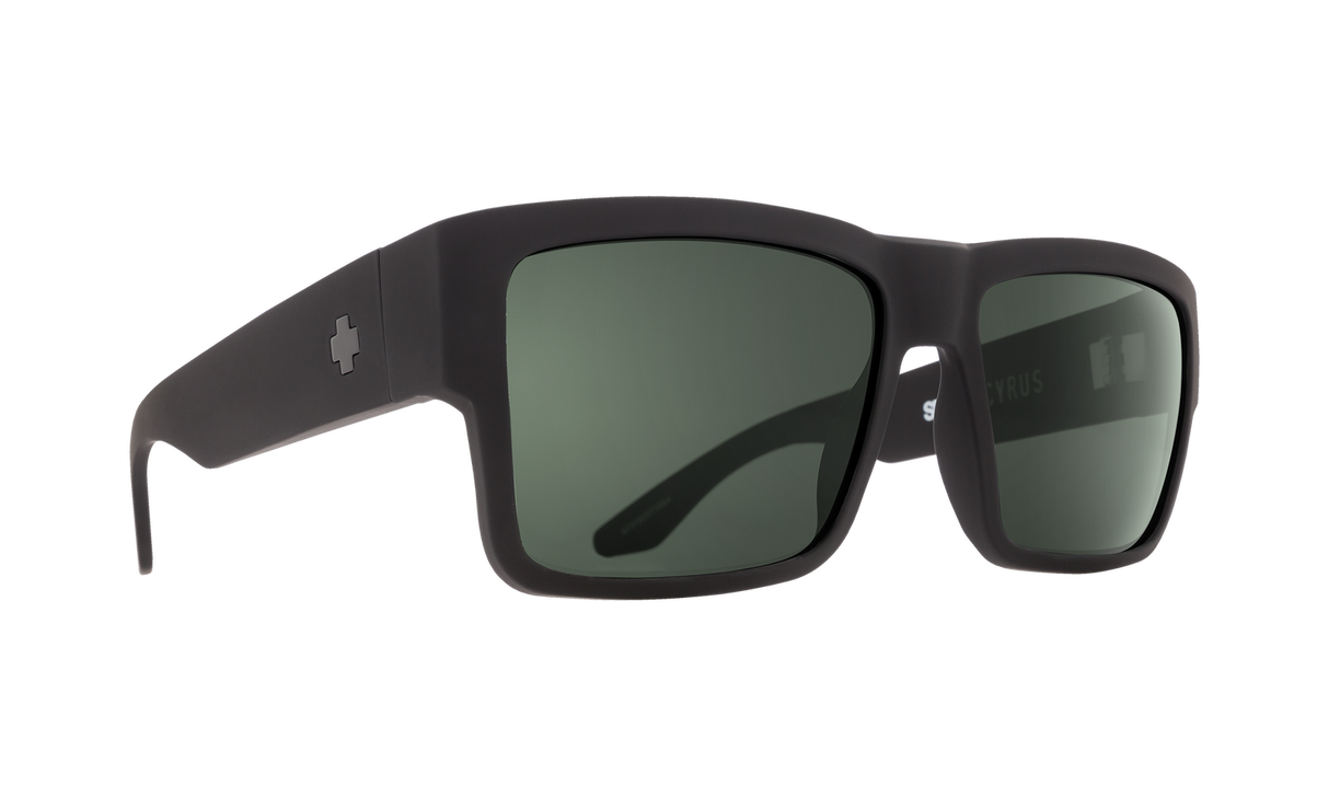 Spy Optic Cyrus Sunglasses Matte Black w/Happy Grey Green Lens