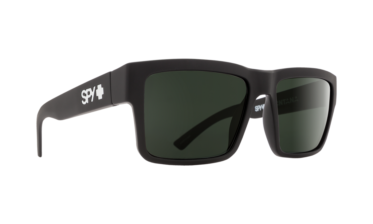 Spy Optic Montana Sunglasses Soft Matte Black w/Happy Gray Green Lens