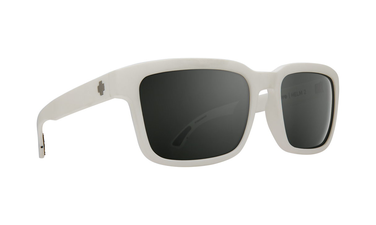 Spy Optic Helm 2 Sunglasses Soft Matte White w/Happy Gray Green/Silver Spectra Lens