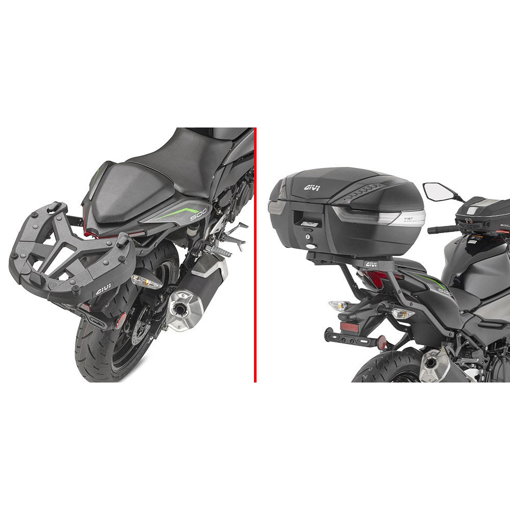 Givi SR4136 Top Case Rear Rack for Kawasaki Z500 24-Up w/Monokey & Monolock Top Cases