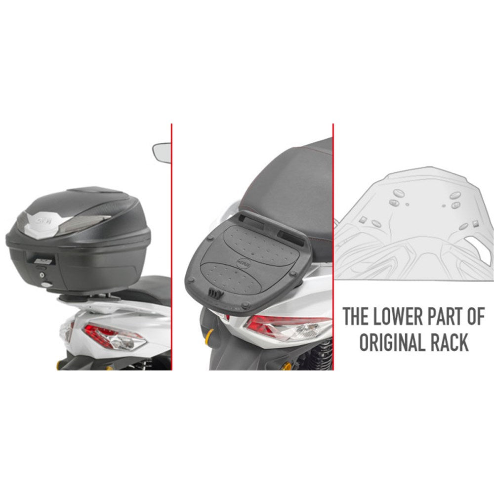 Givi SR7057 Top Case Rear Rack for Sym HD 300 19-21 w/Monolock Top Cases