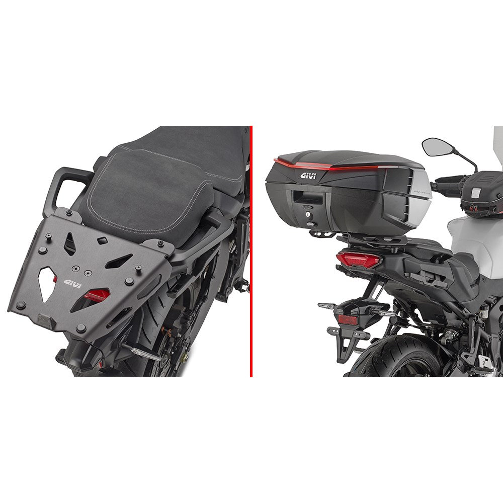 Givi SRA2171 Aluminum Top Case Rear Rack for Yamaha Tracer 9/Tracer 9 GT/Tracer 9 GT+ 25-Up w/Monokey Top Cases