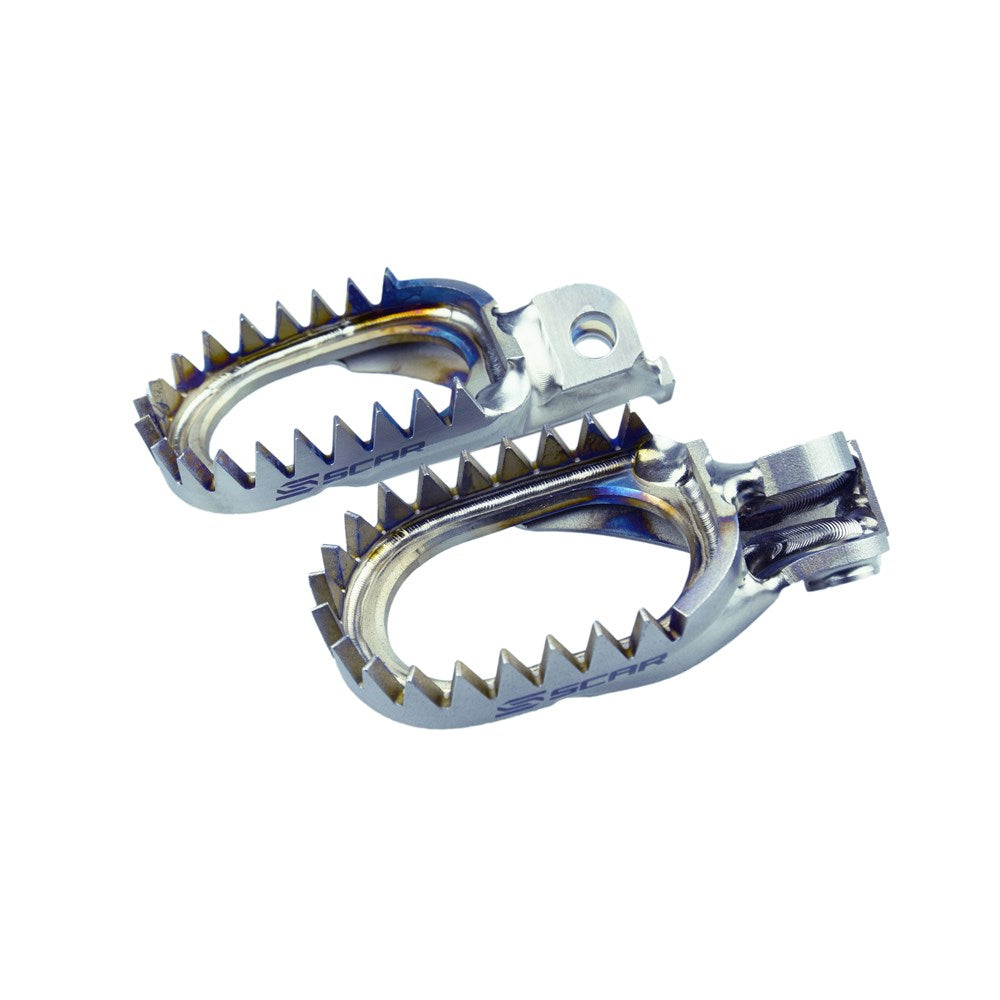Scar S5516AM Titanium Anti-Mud Footpegs for Beta 05-25/Gas Gas 21-23/Husqvarna 14-24/KTM 98-24/Sherco 08-25 Models