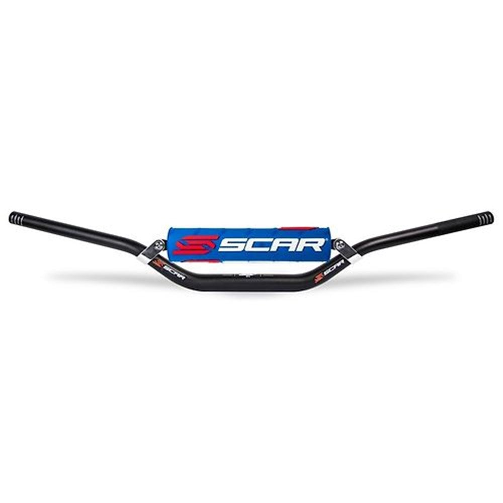 Scar S9012BL S2 Medium Bend 7/8" Handlebar Black w/Blue Bar Pad