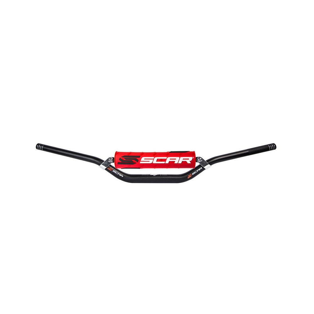 Scar S9012R S2 Medium Bend 7/8" Handlebar Black w/Red Bar Pad