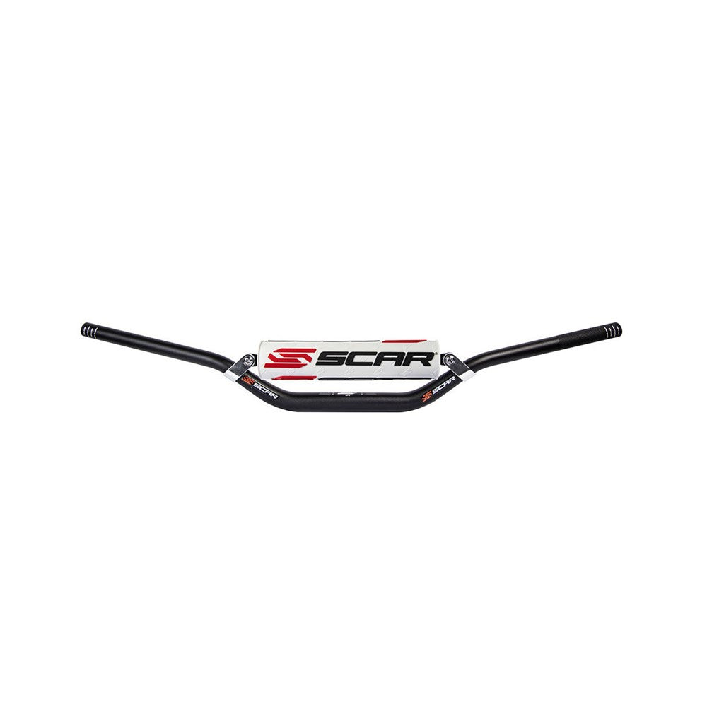 Scar S9012W S2 Medium Bend 7/8" Handlebar Black w/White Bar Pad