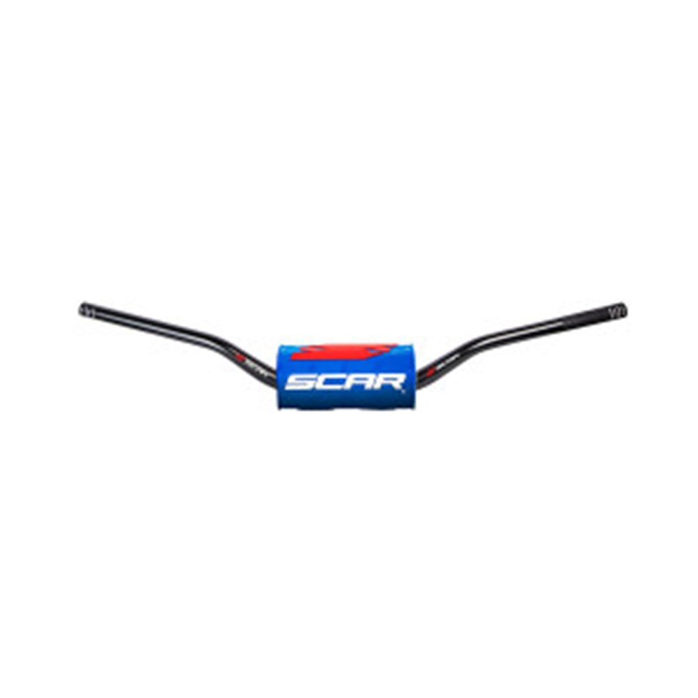 Scar S9172BL O2 Mcgrath/Short Bend 1 1/8" Handlebar Black w/Blue Bar Pad
