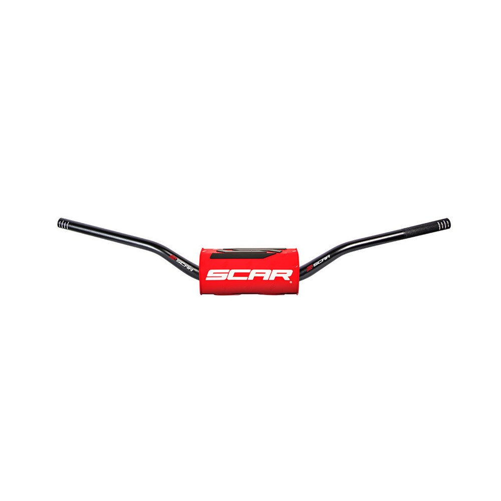Scar S9172R O2 Mcgrath/Short Bend 1 1/8" Handlebar Black w/Red Bar Pad