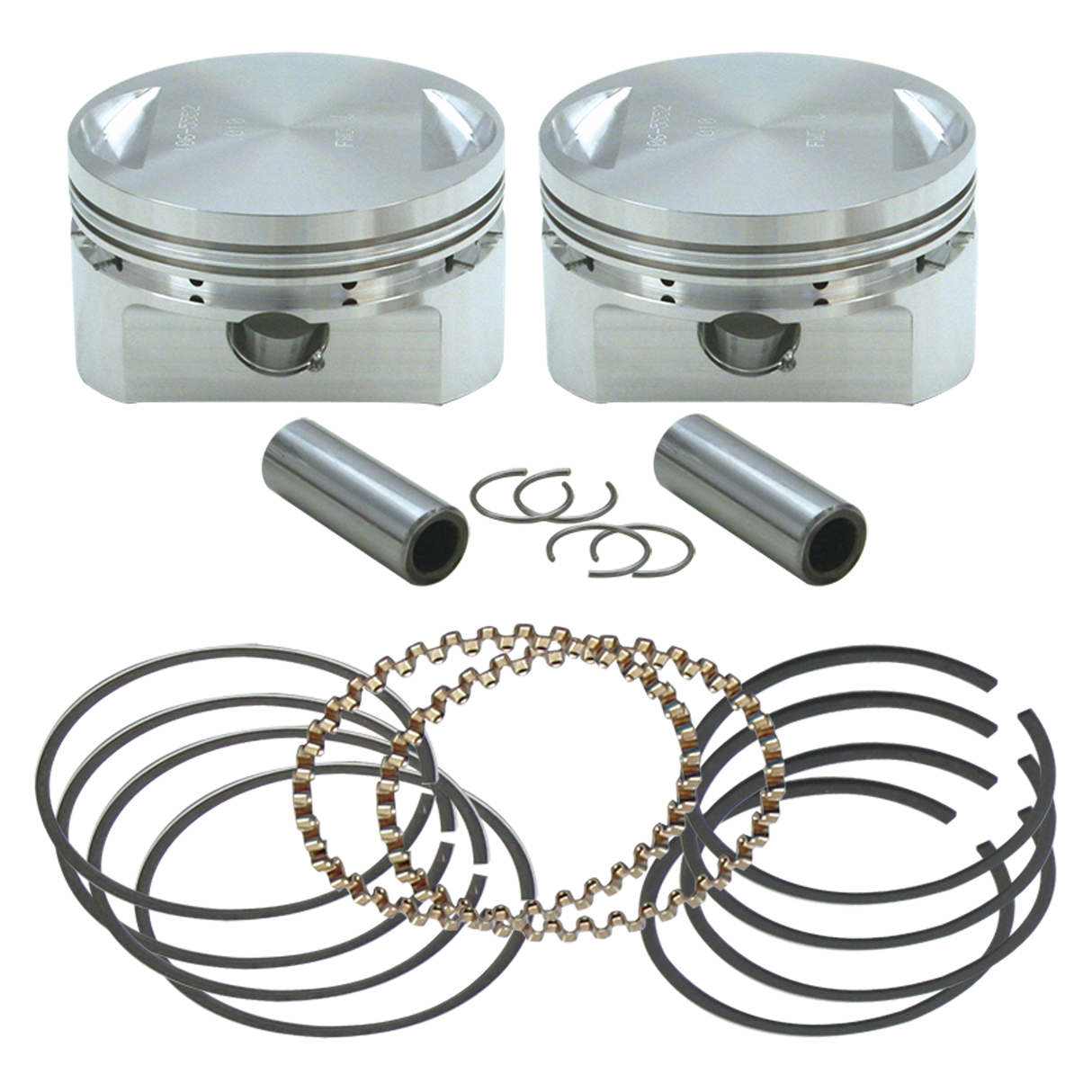 S&S Cycle SS-106-5555 3-1/2" Bore Forged Stroker Piston Kits +.010" for Stock Heads or S&S Performance Replacement Heads