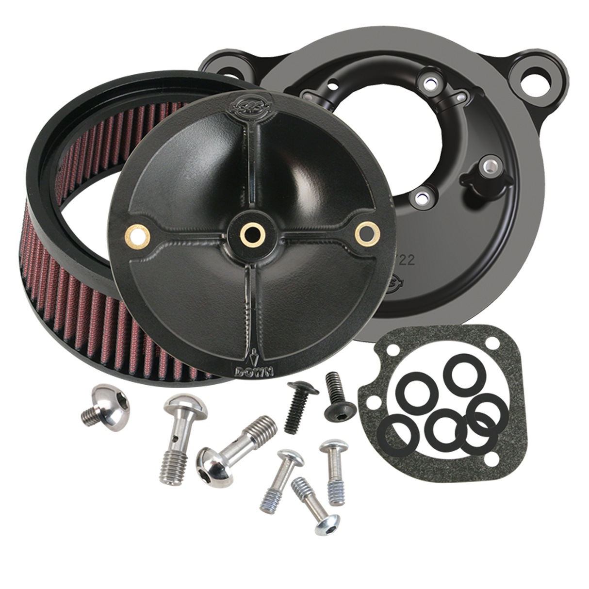 S&S Cycle SS-170-0100 Stealth Air Cleaner Kit w/out Cover for H-D Big Twin 1993-1999 Models w/Stock CV Carb