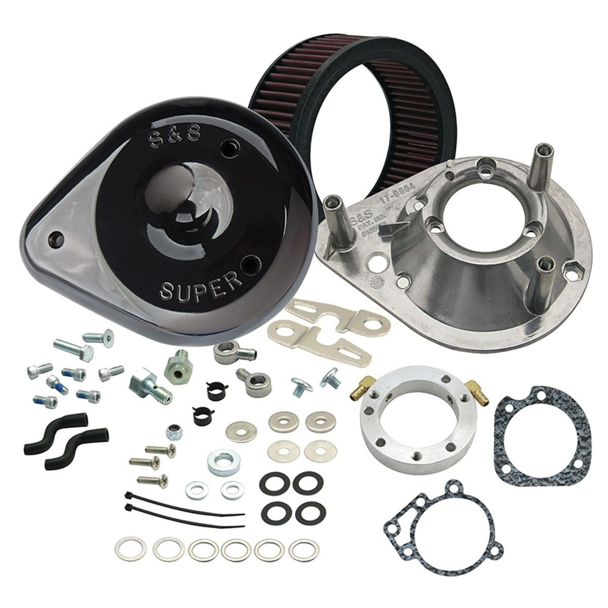 S&S Cycle SS-170-0182A Teardrop Air Cleaner Kit Gloss Black for H-D Carbureted XL Sportster 91-06 Models