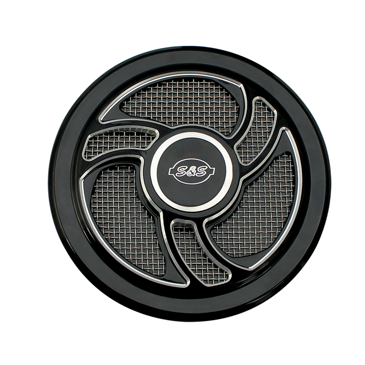 S&S Cycle SS-170-0206 Torker Air Cleaner Cover Gloss Black w/Machined Highlights for all Stealth Applications