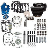 S&S Cycle SS-310-1059 Power Package 124" CI Oil Cooled Gear Drive w/Non-Highlighted Fins & Black Pushrod Tubes for H-D M8 107" Models