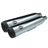 S&S Cycle SS-550-0719 Grand National Slip-On Mufflers Chrome w/Black End Cap for H-D Dyna 95-09 Models w/Staggered Exhaust