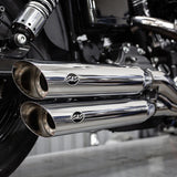 S&S Cycle SS-550-0722 Slash Cut Slip-Ons Mufflers Chrome for H-D Dyna Fat Bob 08-17/Wide Glide 10-17/Low Rider S 2017 Models