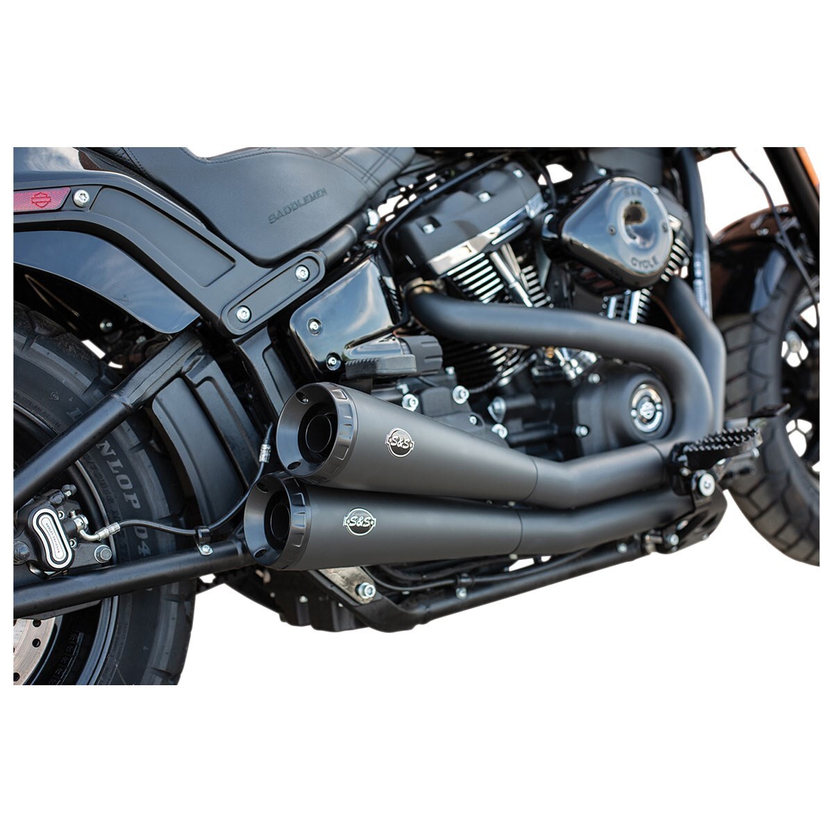 S&S Cycle SS-550-0742 Grand National 2-2 Exhaust System Black for H-D Dyna 06-17 Models