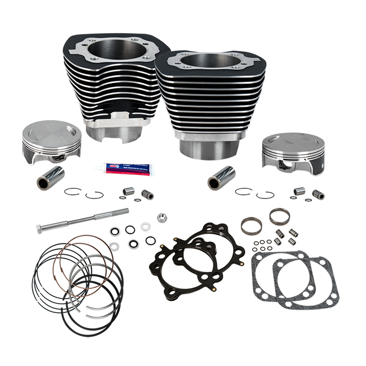 S&S Cycle SS-910-0338 124" Standard Compression 4-1/8" Big Bore Kit Wrinkle Black Finish for H-D Big Twins 07-16 Models