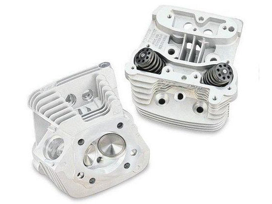 S&S Cycle SS106-6059 76cc Cylinder Head Kit Silver for Big Twin 86-99