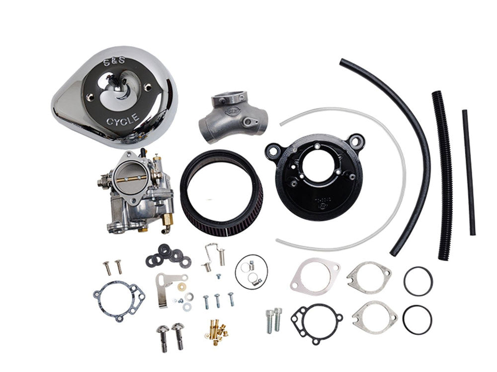 S&S Cycle SS110-0145 Super E Carburettor Kit for Evo 84-99 Chrome Stealth Air Cleaner