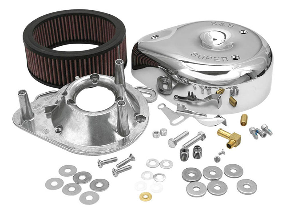 S&S Cycle SS17-0399 Teardrop Air Cleaner Kit Chrome for Big Twin 84-91/Sportster 86-90 Models w/S&S Super E/G Carburettor