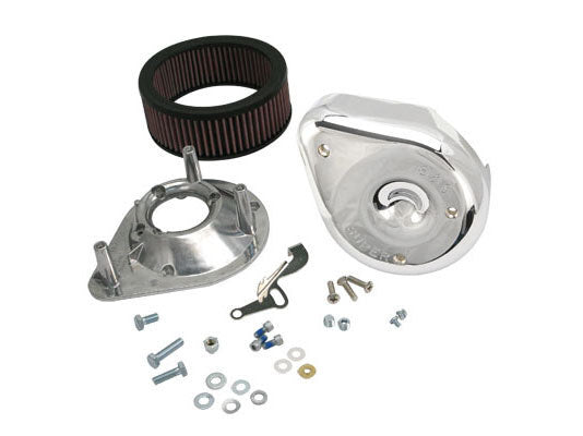 S&S Cycle SS17-0440 Notched Teardrop Air Cleaner Kit Chrome for Big Twin 66-84 w/S&S Super E/G Carburettor