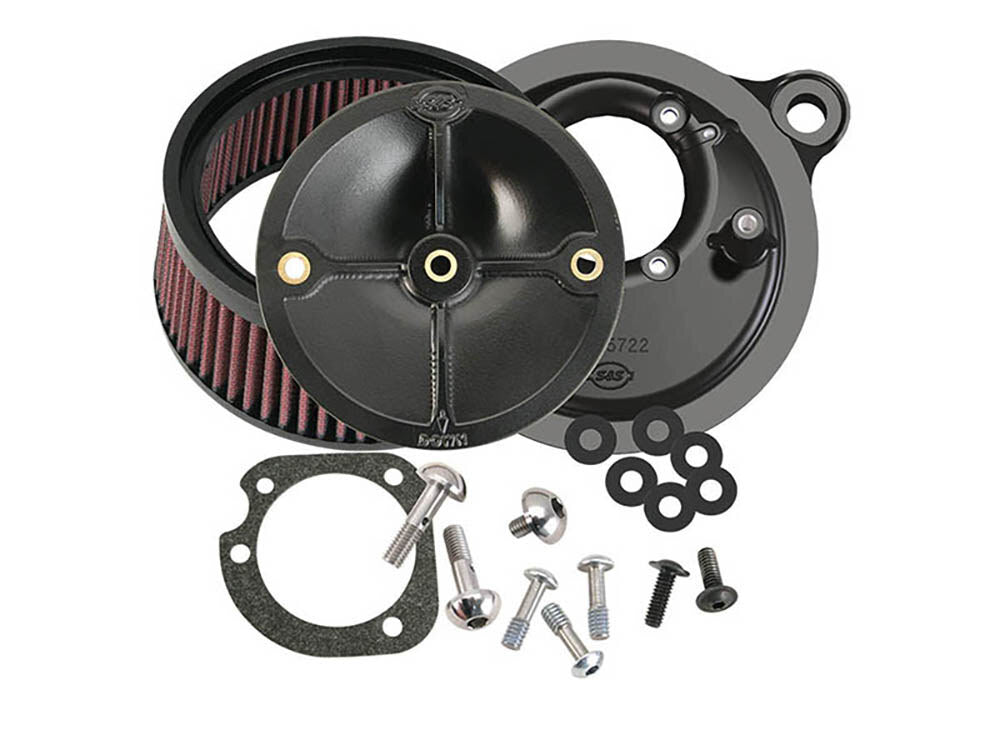 S&S Cycle SS170-0060 Stealth Air Cleaner Kit Black for Big Twin 93-17 w/CV Carb or Cable Operated Delphi EFI