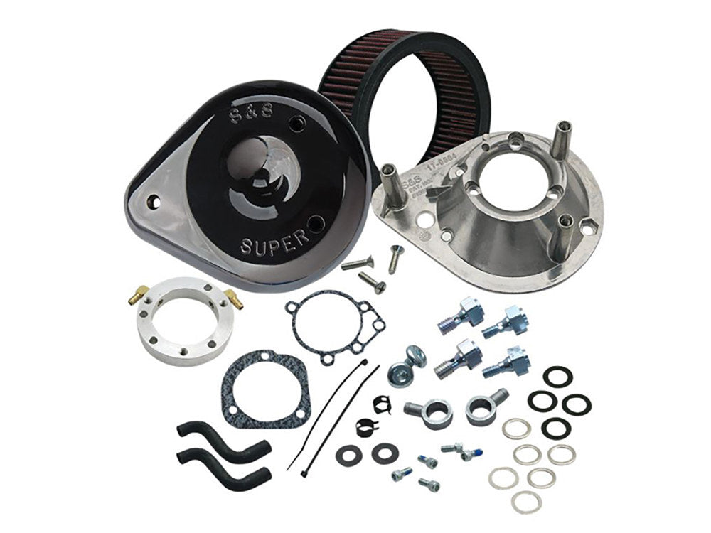 S&S Cycle SS170-0181A Teardrop Air Cleaner Kit Black for Big Twin 89-17 w/CV Carb or Cable Operated Delphi EFI