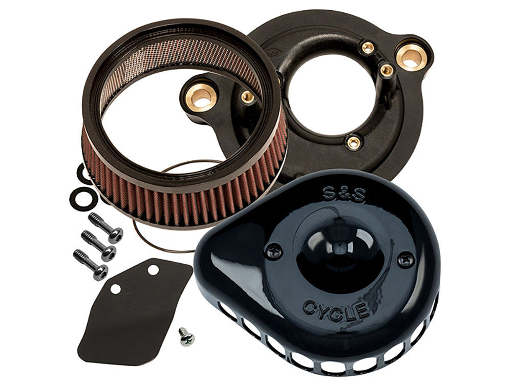 S&S Cycle SS170-0436A Mini Teardrop Air Cleaner Kit Black for Milwaukee-Eight Touring 17-Up/Softail 18-Up