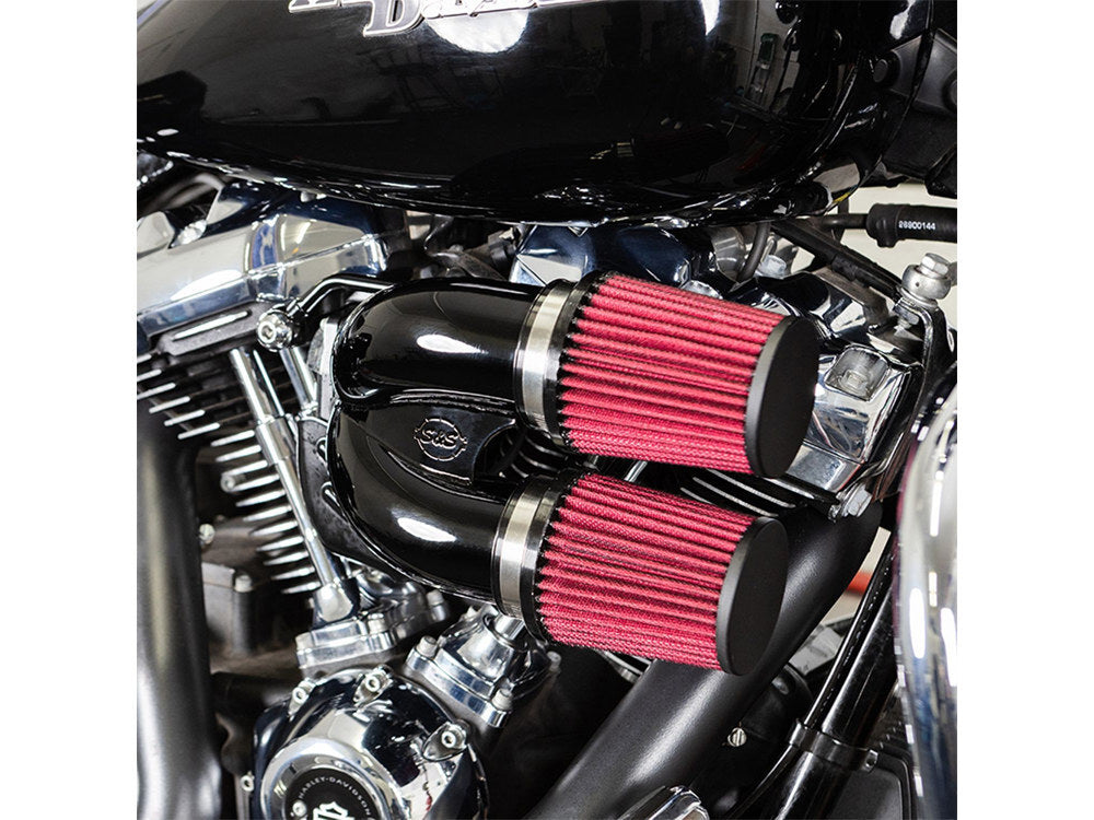 S&S Cycle SS170-0567 Tuned Induction Air Cleaner Kit Gloss Black for Milwaukee-Eight Touring 17-Up/Softail 18-Up