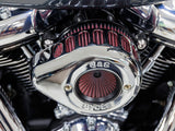 S&S Cycle SS170-0941 +1" Air Stinger Stealth Teardrop Air Cleaner Kit Chrome for Harley-Davidson CVO Touring 23-Up/Street Glide/Road Glide 24-Up/Touring 25-Up/Softail 25-Up w/Stock 58mm/SE 64mm/SE 68mm Throttle Body