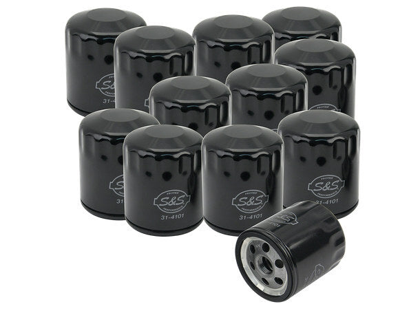 S&S Cycle SS310-0239 Oil Filters Black for Softail 84-99/Sportster 84-Up/FXR 83-94/Touring 80-98/Buell 95-02 (Box of 12)