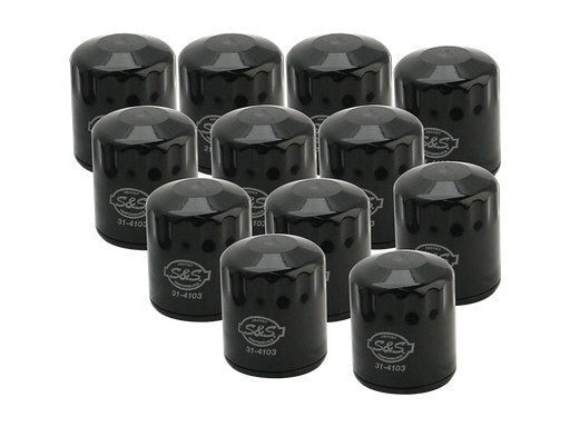 S&S Cycle SS310-0241 Oil Filters Black for Twin Cam 99-17/Milwaukee-Eight Touring 17-Up/Softail 18-Up (Box of 12)