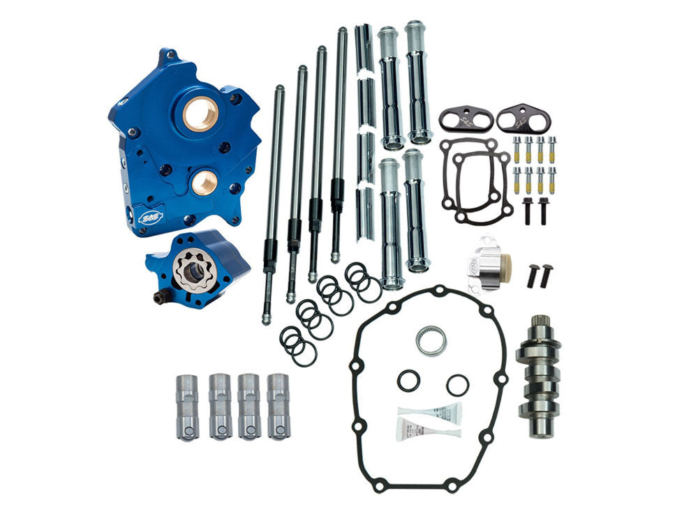 S&S Cycle SS310-1003A Cam Chest Kit w/465C Chain Drive Camshafts Chrome w/Pushrod Covers for Milwaukee-Eight Touring 17-Up/Softail 18-Up w/Oil Cooled