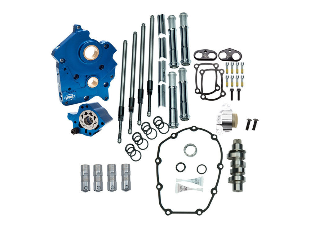 S&S Cycle SS310-1004A Cam Chest Kit w/475C Chain Drive Camshafts Chrome w/Pushrod Covers for Milwaukee-Eight Touring 17-Up/Softail 18-Up w/Oil Cooled