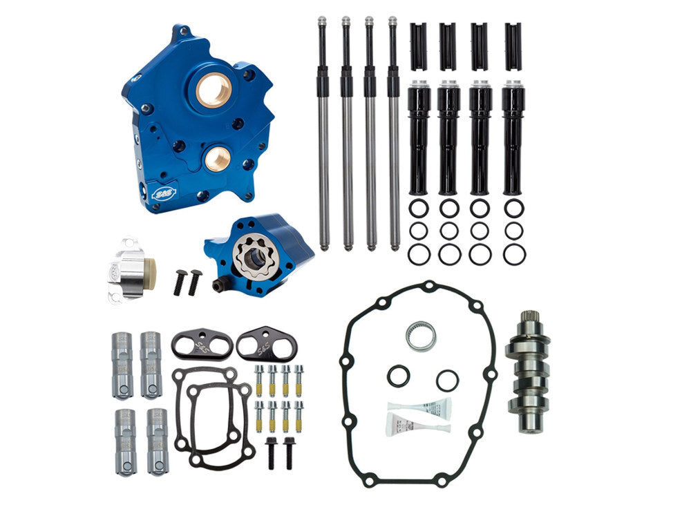 S&S Cycle SS310-1011A Cam Chest Kit w/465C Chain Drive Camshafts Black w/Pushrod Covers for Milwaukee-Eight Touring 17-Up/Softail 18-Up w/Oil Cooled E