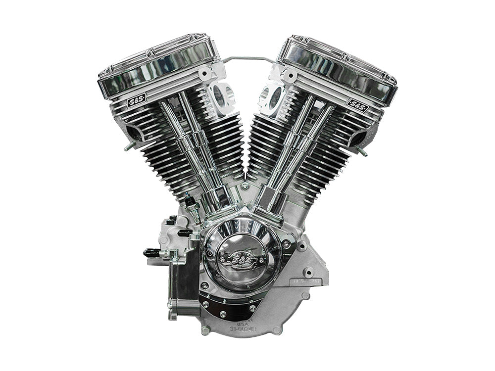 S&S Cycle SS310-1157 V111 Natural Long Block Engine w/o Induction/Ignition/585 Cam & Cast Gear Cover for Harley-Davidson Evolution 84-99 Models