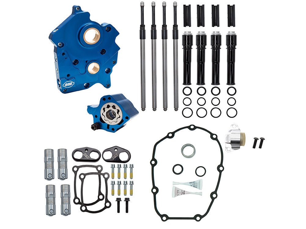 S&S Cycle SS310-1262 Cam Chest Kit w/Chrome Pushrod Kit w/No Cam for Chain Drive Camshaft on Touring 17-Up/Softail 18-Up w/Oil Cooled Engines