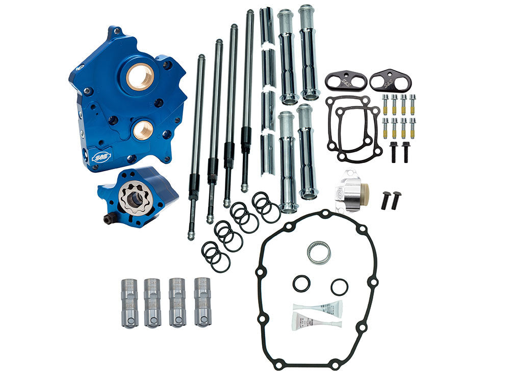 S&S Cycle SS310-1263 Cam Chest Kit w/Chrome Pushrod Kit w/No Cam for Chain Drive Camshaft on Touring 17-Up/Softail 18-Up w/Oil Cooled Engines