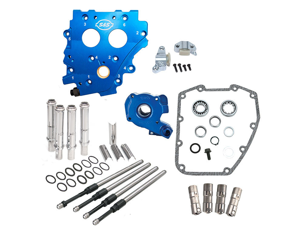 S&S Cycle SS310-1271 Cam Chest Kit w/Chrome Pushrod Kit w/No Cam for Chain Drive Camshaft on Twin Cam 99-06