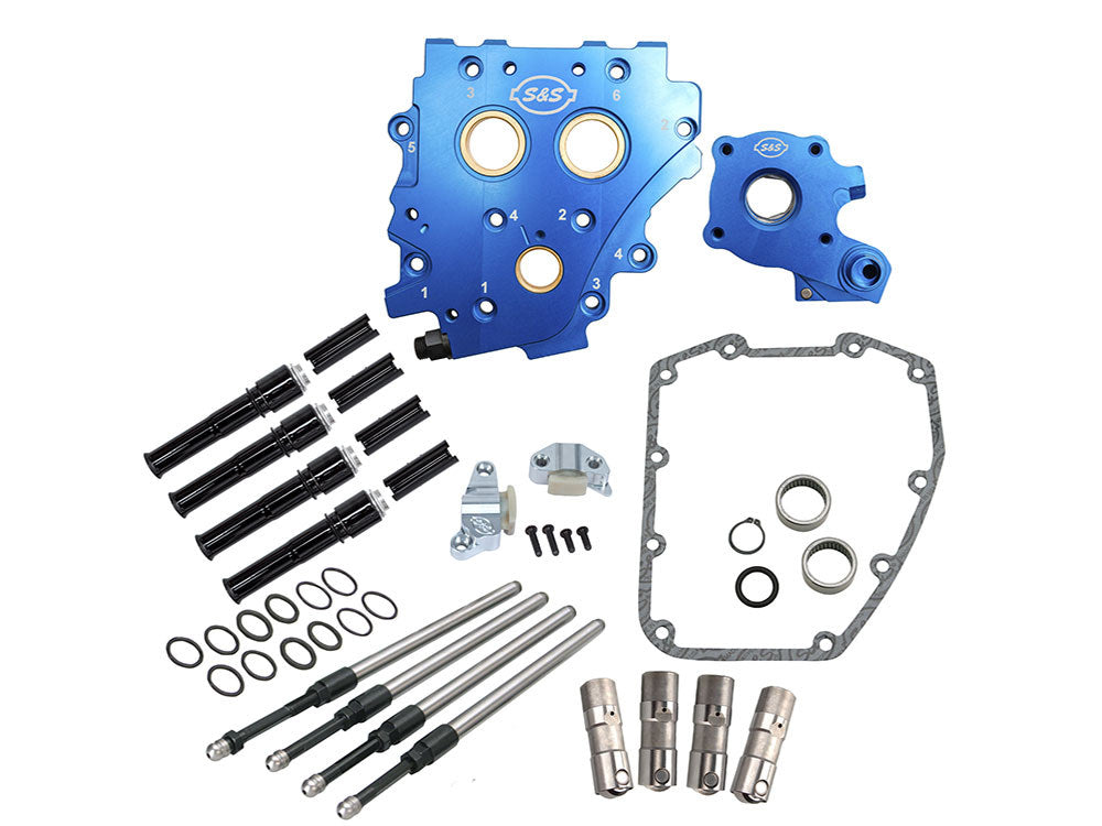 S&S Cycle SS310-1272 Cam Chest Kit w/Black Pushrod Kit w/No Cam for Chain Drive Camshaft on Twin Cam 07-17